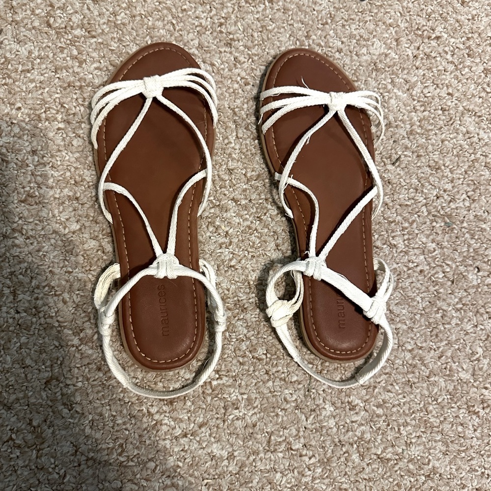Size 11 White Sandals worn once
